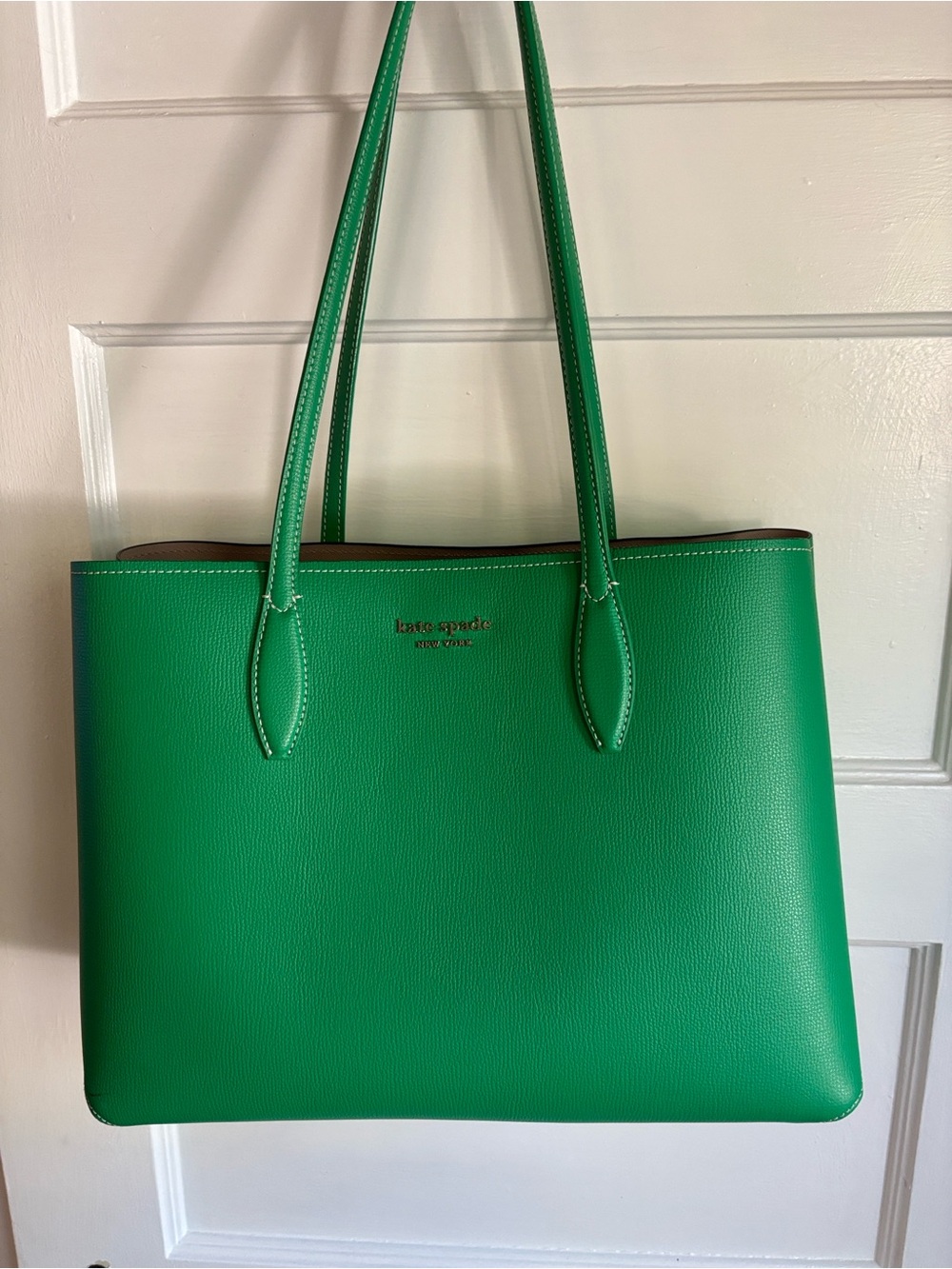 kate spade Green Leather Double-Handle Tote
